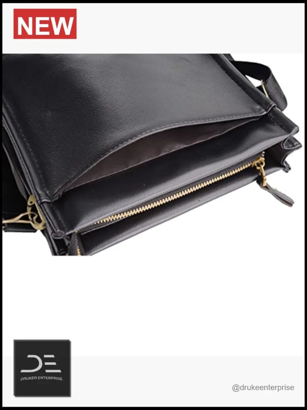 PU Leather Messenger Crossbody Bag for Men Work Travel Magnetic Buckle